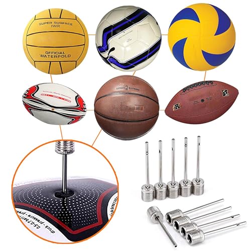 6-Piece Stainless Steel Ball Pump Inflation Needle Set with Storage Pouch