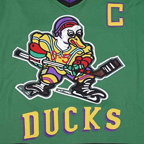 Mighty Ducks Hockey Jersey - Charlie Conway 96 & Adam Banks 99 - X-Large Green