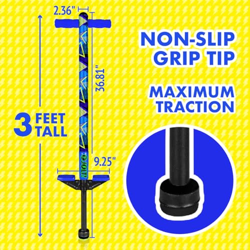 Flybar Geo Jolt Pogo Stick for Kids Ages 6+ - Beginner Outdoor Toy with Foam Frame