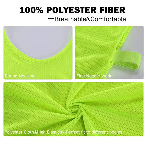 12-Pack Adjustable Mesh Soccer Training Jerseys with Elastic Straps