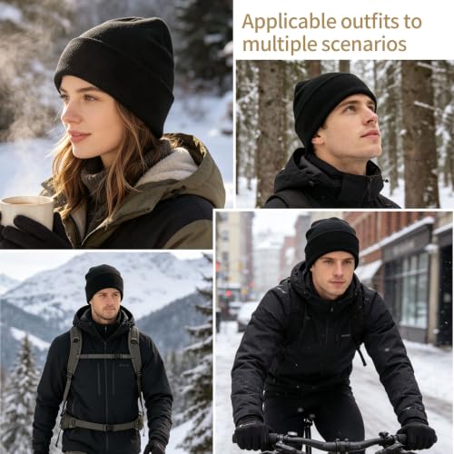 Warm Knitted Beanie for Men & Women - Dark Gray Classic One Size