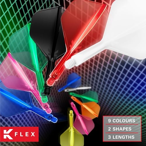 K-Flex Integrated Dart Flights & Shafts - Medium Black, 3-Pack