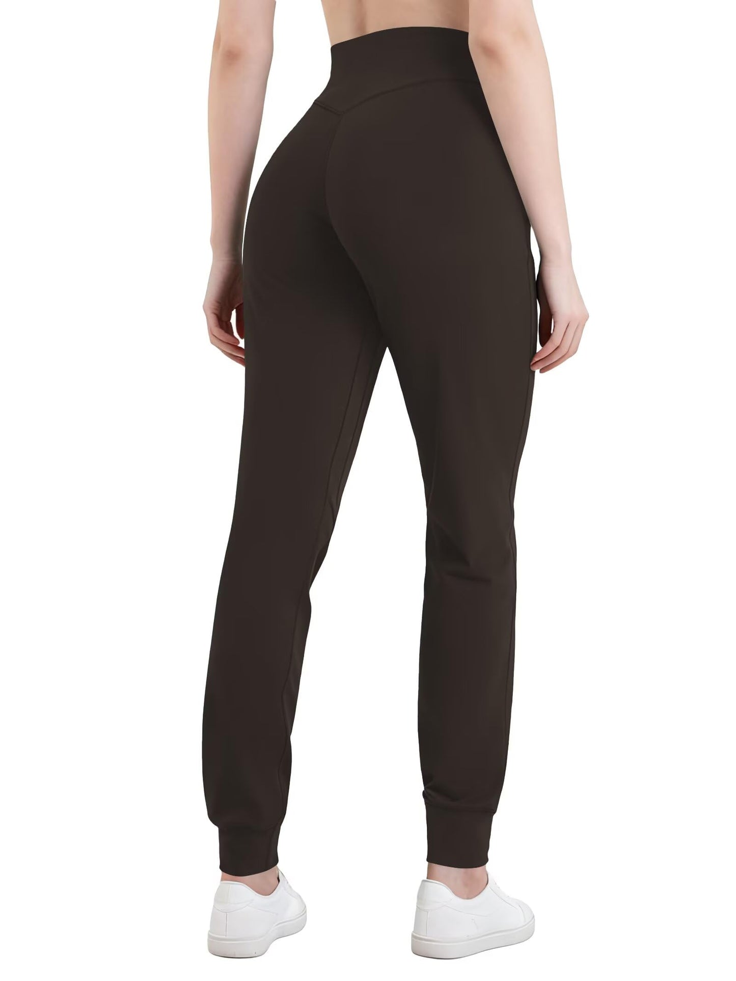 Sunzel Lightweight Soft Joggers for Women with Pockets, High Waisted Sweatpants Hiking Yoga Pants for Workout Lounge Running 28" Inseam Seal Brown Medium