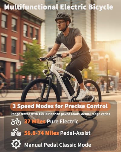 500W Electric Mountain Bike for Adults - 74 Miles Range, 6-Speed