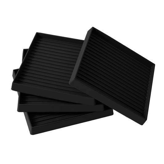 5x5 Square Rubber Furniture Caster Cups, Anti-Sliding Furniture Pads Bed Stopper Floor Protectors with Grip - Protect Any Flooring
