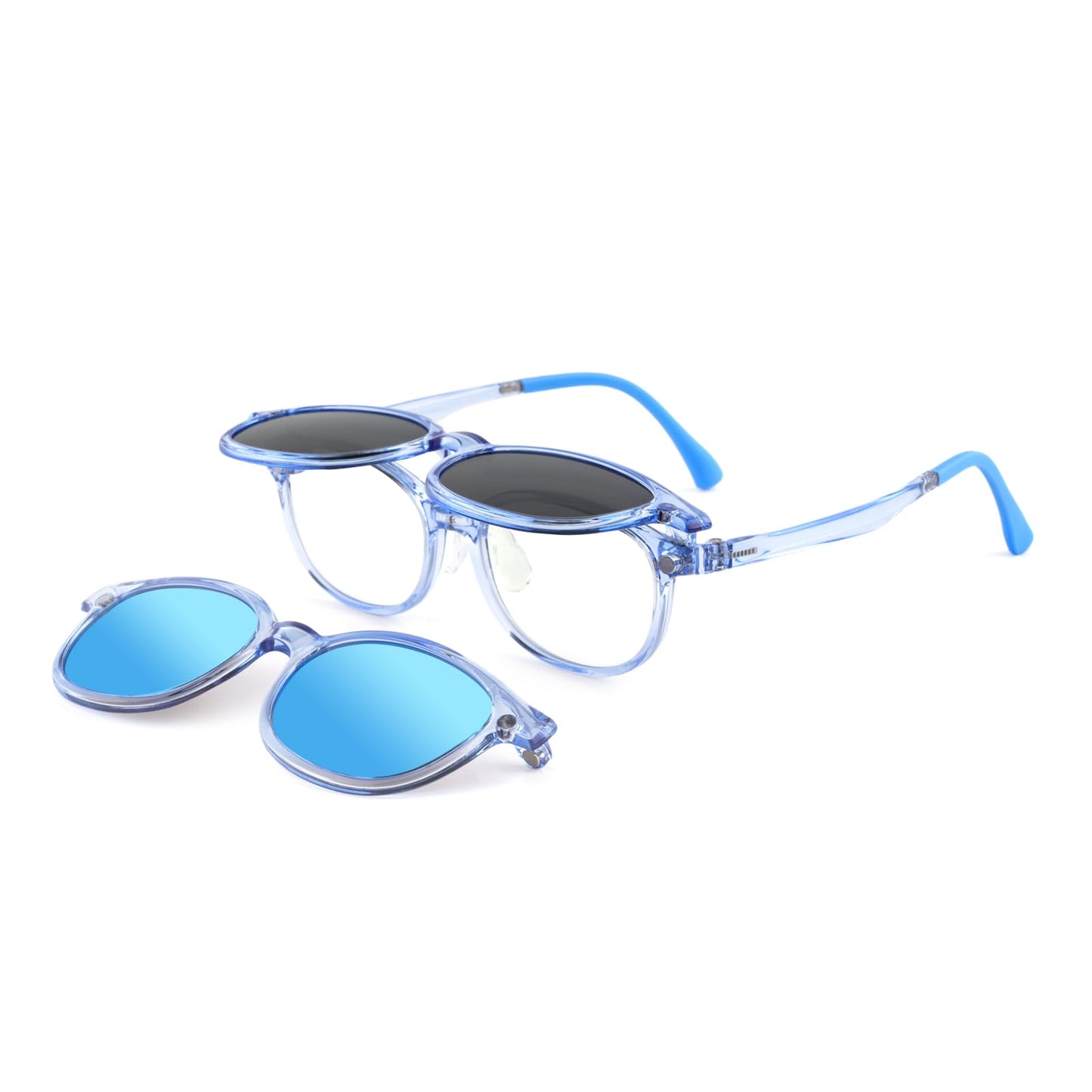 EYEBUDDY Kids Sunglasses for Boys Girls, Toddler Polarized Sunglasses for Age 3-12, Clip-on UV Protection Children Sun Glasses