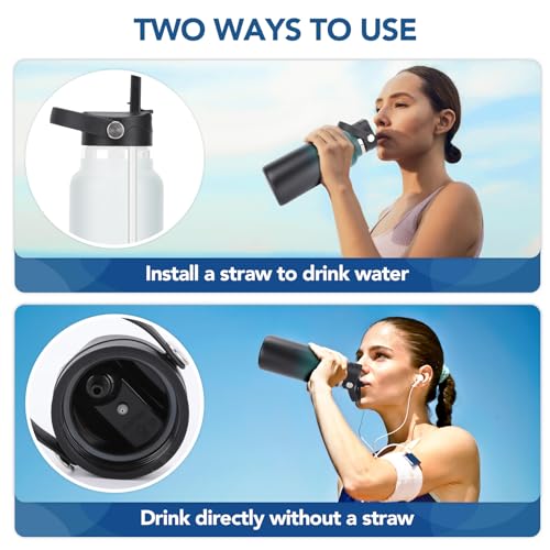 lids with Straw for Hydroflask Wide Mouth Water Bottle 32oz 40oz,