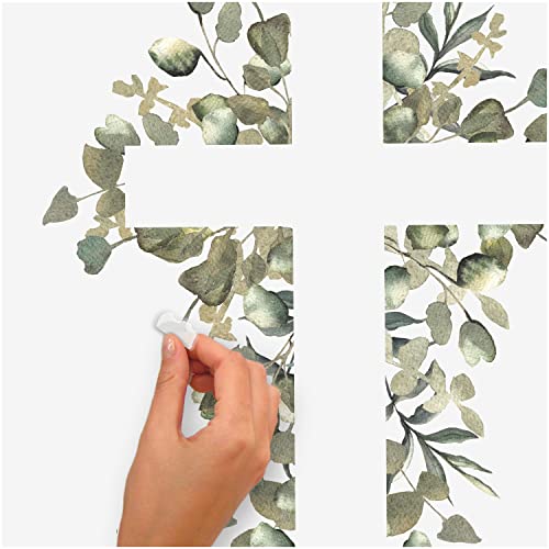 RoomMates RMK5282GM Watercolor Floral Cross Giant Peel and Stick Wall Decals