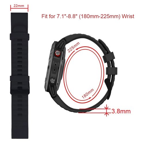 AISPORTS Compatible with Garmin Fenix 8 47mm/E 47mm/7/7 Pro/6/6 Pro/5/5 Plus Band Silicone, 22mm Quick Fit Watch Band Sport Wristband Bracelet Replacement Band for Garmin Forerunner 965/955/945/935