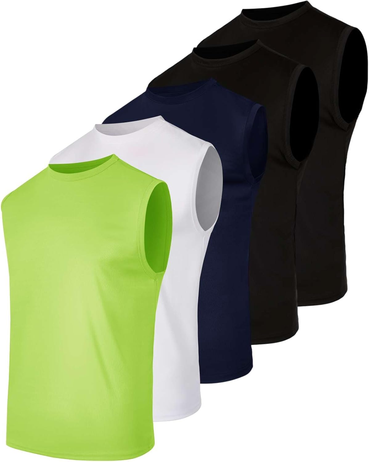 Real Essentials Men's Mesh Active Athletic Tech Tank Tops - 5 Pack for Workout & Training | Big & Tall Available