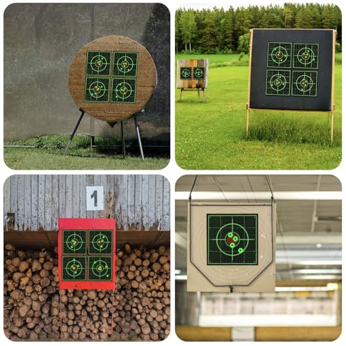 Reactive Paper Shooting Target Stickers - 200 PCS Green Splatter