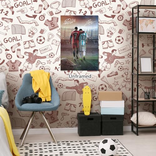 Messi & Cristiano Ronaldo Signed Poster - 12"L x 16"W Unframed