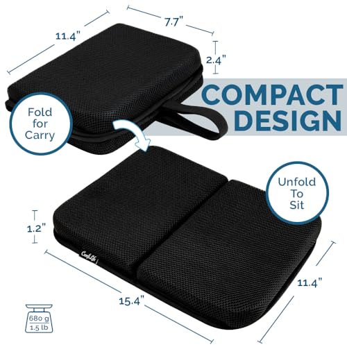 Travel Seat Cushion - Compact, Foldable Ergo-Gel Design
