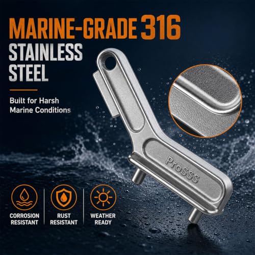 ProSSS Marine-Grade 316 Stainless Steel Boat Gas Cap Key Set - Variation 2, 2 Pack