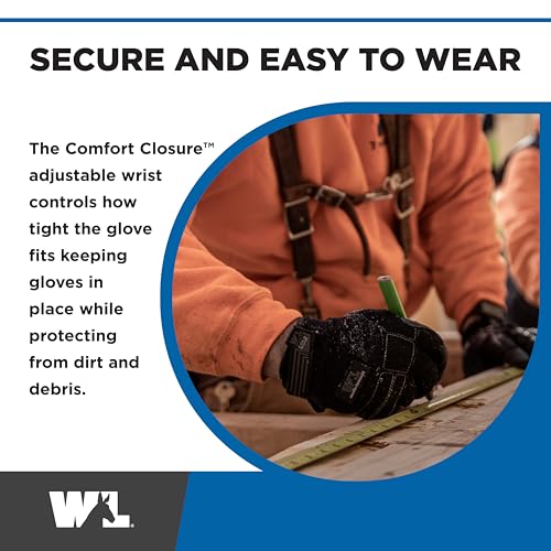 Wells Lamont FX3 Men's HydraHyde Leather Palm Winter Work Gloves, Extra Large (7854XL), Black