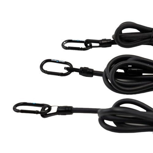 Swim Tether Replacement - American Made Stretch Resistance Band with Clips Cord Bungee UV Resistant for Outdoors Swimming Pool Multipurpose Single Length - 3 Pack (4.5' 6' 8')
