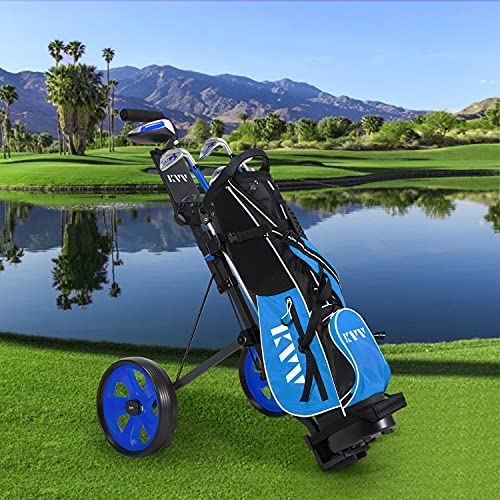 Junior Golf Cart for Kids 3-10 Years - Adjustable Bracket - Blue/Black