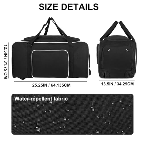LARIPOP 70L Black Baseball Duffle Bag & Backpack with Shoe Compartment