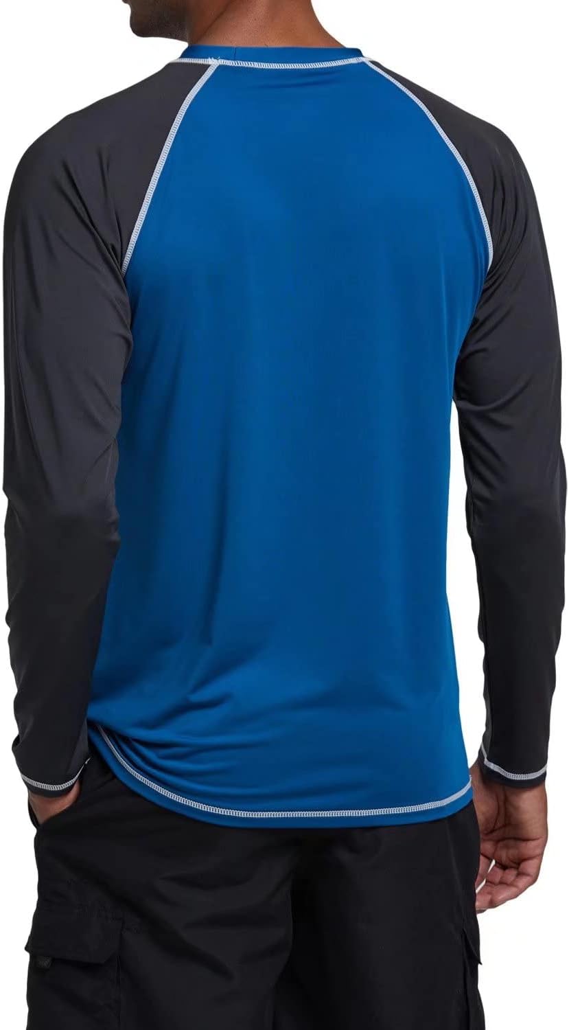 Men's Long Sleeve Swim Shirts Rashguard UPF 50+ UV Sun Protection Shirt Athletic Workout Running Hiking T-Shirt Swimwear