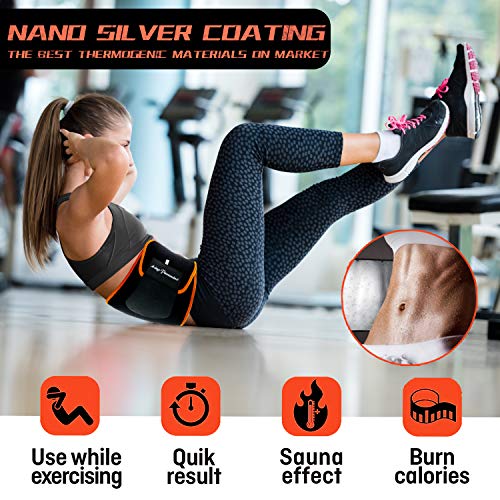 Sweat-Enhancing Waist Trainer for Men & Women - L (9'' x 44'') Black