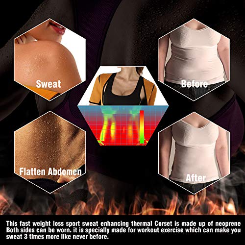 Sauna Body Shaper Sweat Suit - Neoprene Vest - Black XX-Large