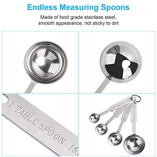 5PCS Stainless Steel Measuring Spoons Set - Small Sizes Included