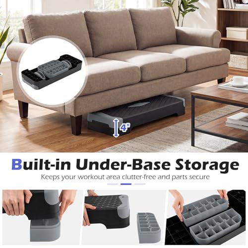 Adjustable 3-in-1 Aerobic Step Platform - Gray, 600 LBS Capacity