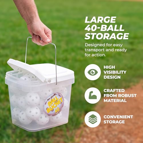 Hot Glove Practice Baseballs - Durable Plastic Baseballs Set of 40 for Batting & Training