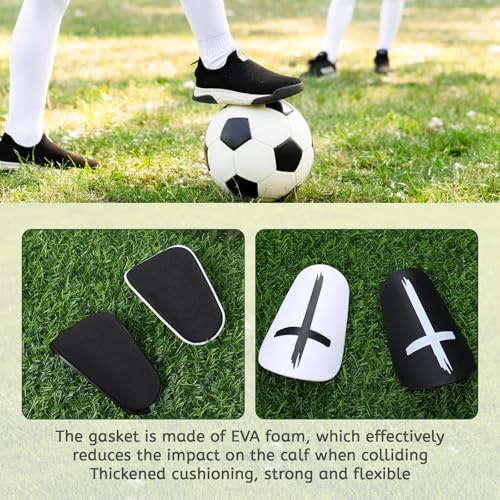 Mini Soccer Shin Guards for Kids - 2 Pairs (10-12 Years)