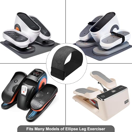 Under Desk Elliptical Pedal Band - Leg Exerciser Traction Straps, 2 Pcs - Black