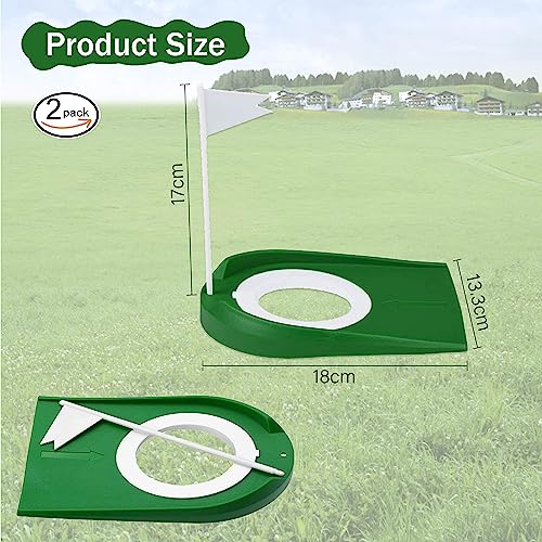Indoor Golf Putting Green Set - 2 Pack Cups with White Flag