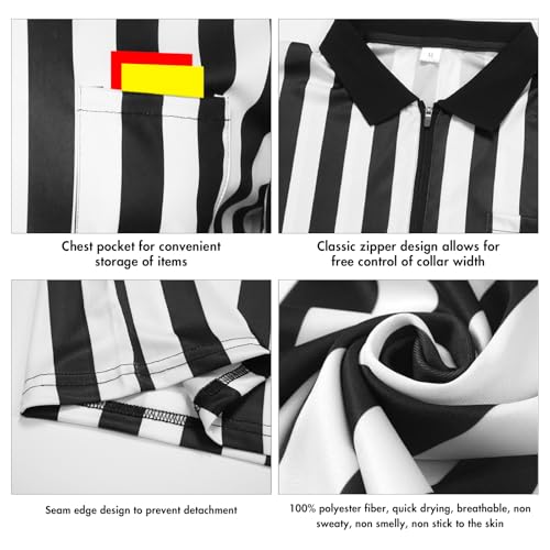 Men's Referee Costume Kit - Shirt, Hat, Whistle, Flags, Large