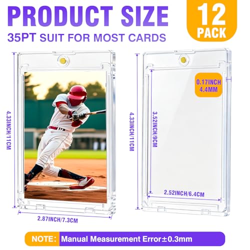 Magnetic Card Holder Sleeves - 12 Pack of 35pt Protectors