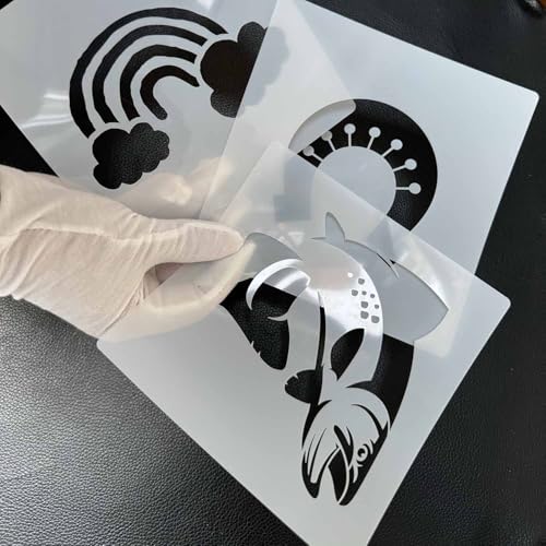 MAGJUCHE Snowflake Stencil 6 Inches, Reusable Large Stencil for Wall Painting DIY Crafts Decor