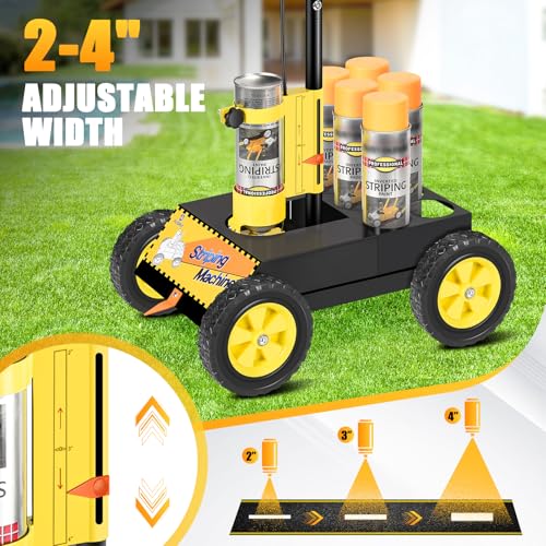 Parking Lot Striping Machine - Adjustable 2-4" Line Striper - Black