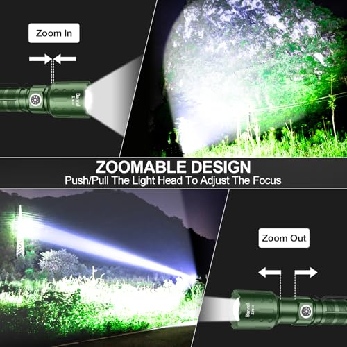 Banral Rechargeable Super Bright LED Tactical Flashlight 1000m Beam, 6 Modes, Fast Charging