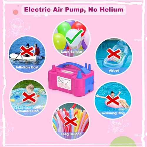 Portable Electric Balloon Pump with Dual Nozzle for Quick Inflation