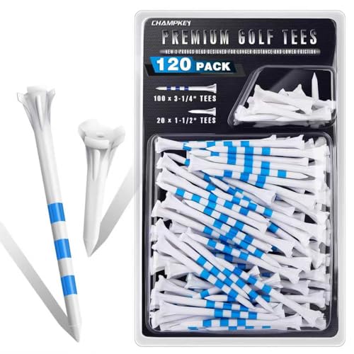 Premium 3-Prong Plastic Golf Tees - 3-1/4" - 120 Pack