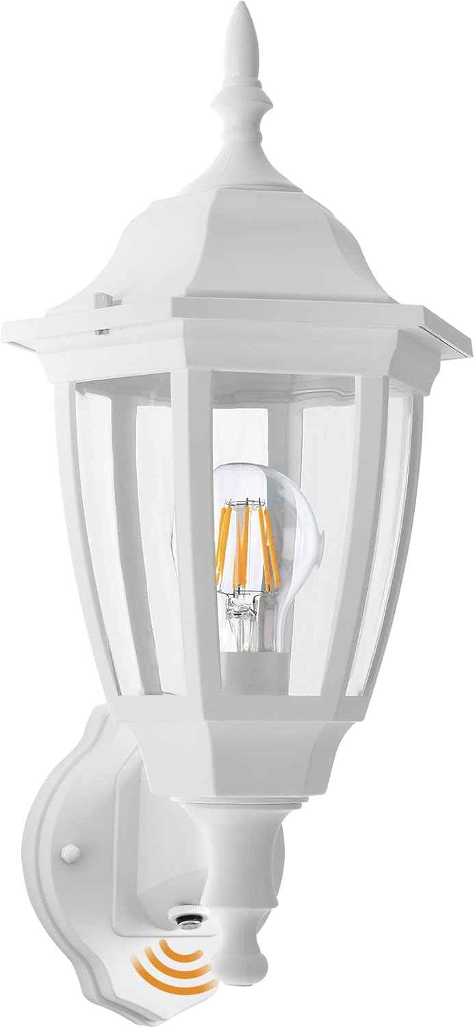 Outdoor Wall Light with Dusk to Dawn Sensor - 2-Pack LED Lanterns for Porch & Garage