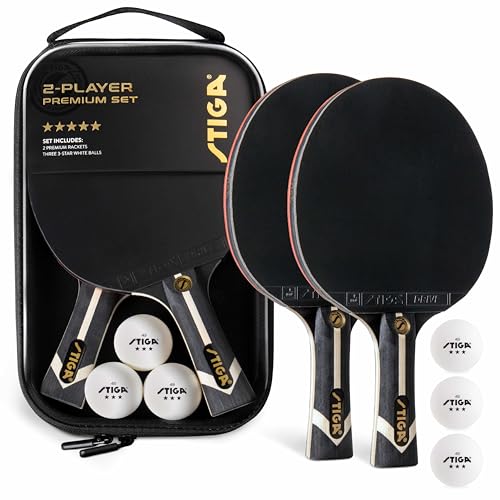 STIGA Premium 2-Player Table Tennis Paddle Set with Hardcase | ITTF Approved