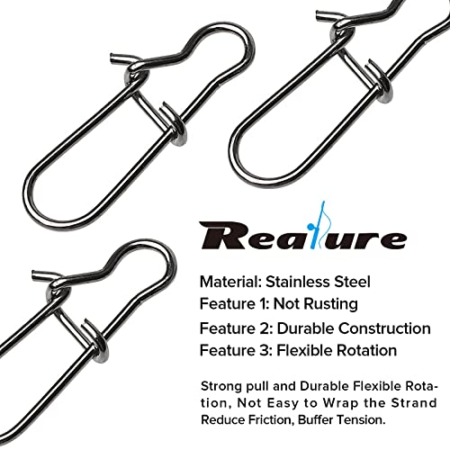 200 Pcs Duo-Lock Fishing Snap Clips - 5 Sizes Quick Change Swivel - Silver