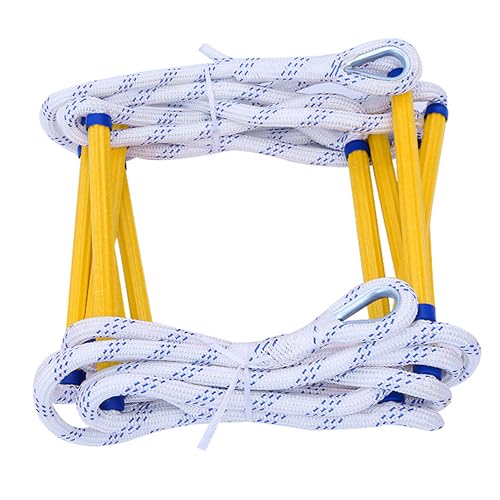 Fire Escape Ladder 2 Story, 16 FT Flame Resistant Fire Ladder 2 Story Window, Sturdy Emergency Ladder for Second Floor, Portable and Reusable Rope Ladders, Weight Capacity 2000 Pounds