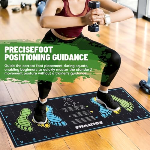 Anti-Slip Squat Mat with Foot Position Guides - Black 31.5'' x 13.8''