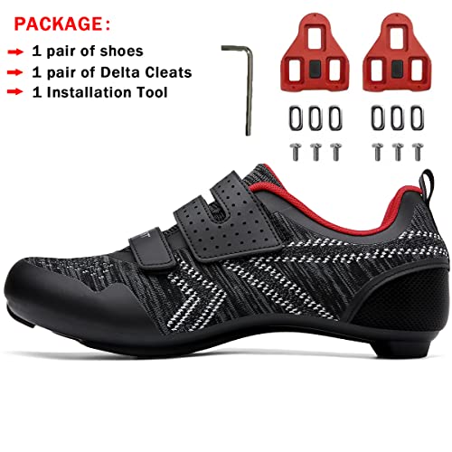 Unisex Cycling Shoes for Peloton & Road Bikes - Black, Size 11 Women/9 Men