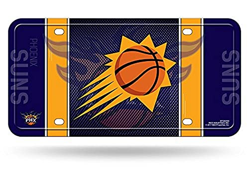 Rico Industries NBA Phoenix Suns Metal Auto License Plate 6x12 Inch - Officially Licensed Car Tag