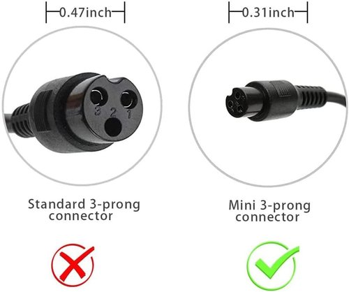 42V 2A Battery Charger - Fast Charging for 36V Scooter Lithium Battery | 8mm 3 Prong Connector
