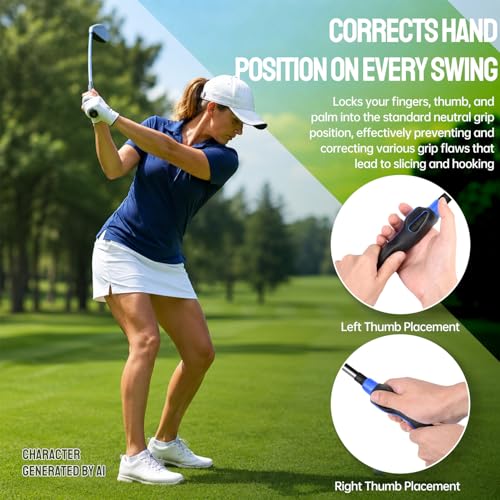 Golf Grip Trainer Right Hand - Ergonomic Grip Aid for Accuracy - Blue