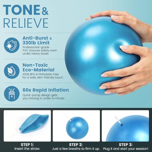 Pilates Kit for Home Workouts - 13PC Resistance Bands Set - Blue