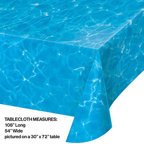 Plastic Tablecloth with Water Print - 54" x 108"