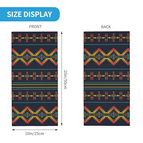 Breathable Navajo Inspired Geometric Print Neck Gaiter 6-Pack - Face Covering for Men & Women